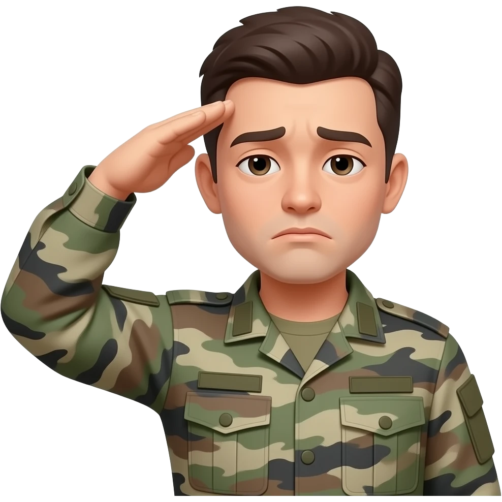 🫡😔😞 somber salute emoji