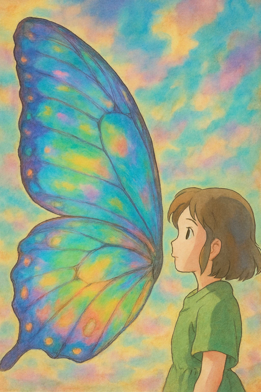 right butterfly wing, ethereal colors emoji