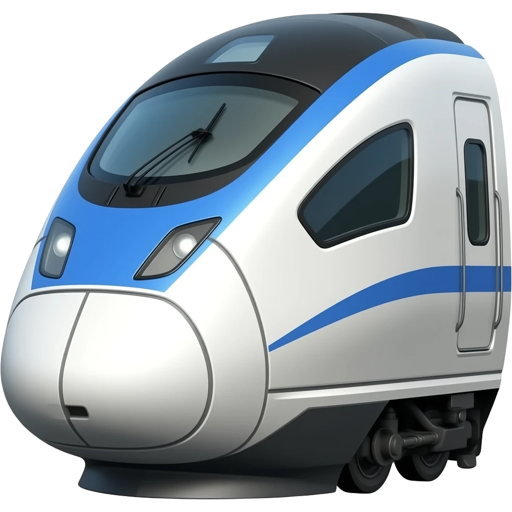 White and blue realistic bullet train emoji