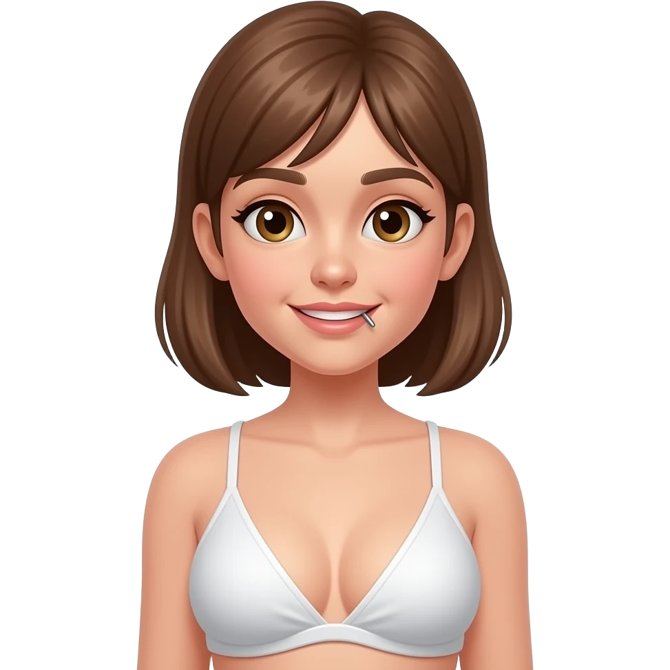 Teen girl piercing on tits emoji