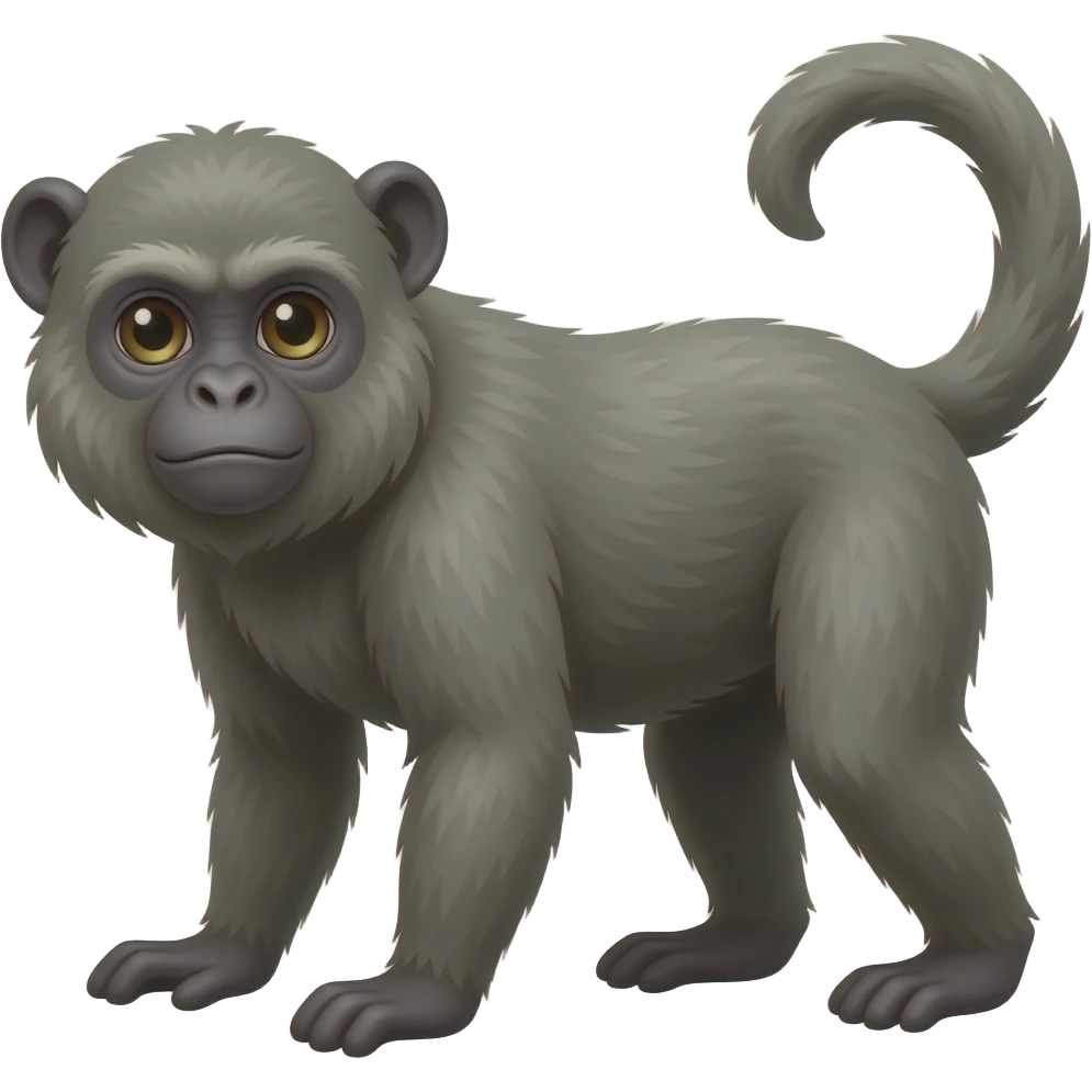 ouistiti singe gris debout emoji