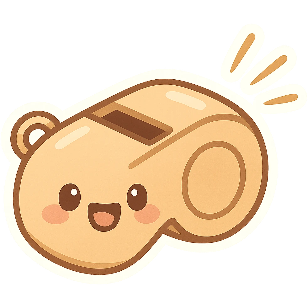 a cartoon-style whistle with sound lines emoji