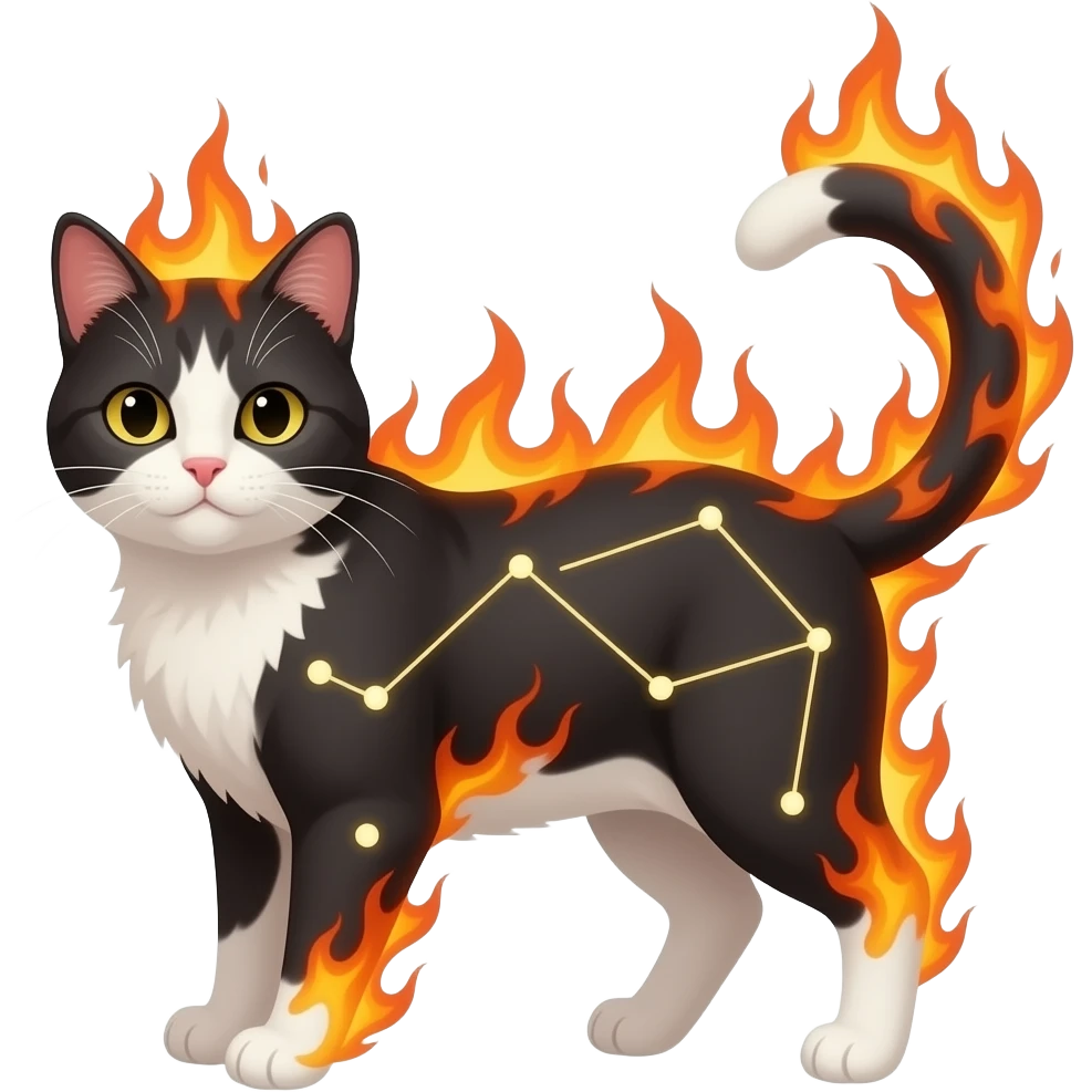 aries cat flames emoji