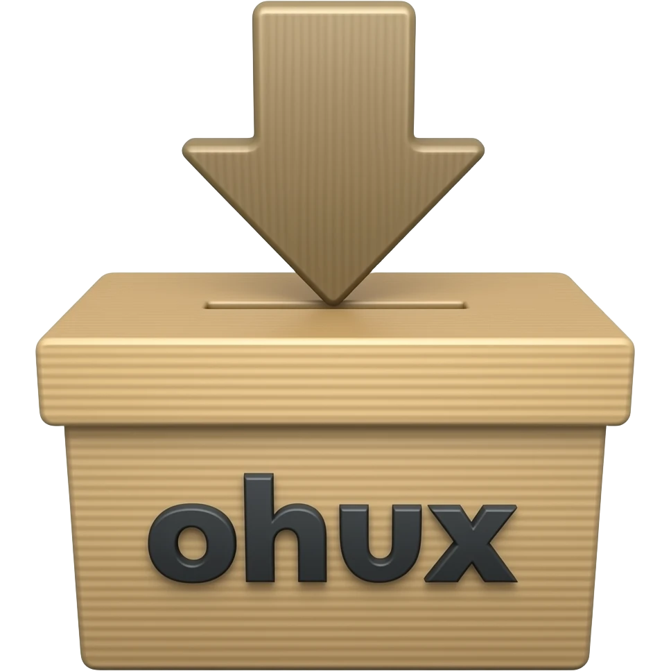 create a box with downward arrow at the top, like a ballot box make it anime style emoji