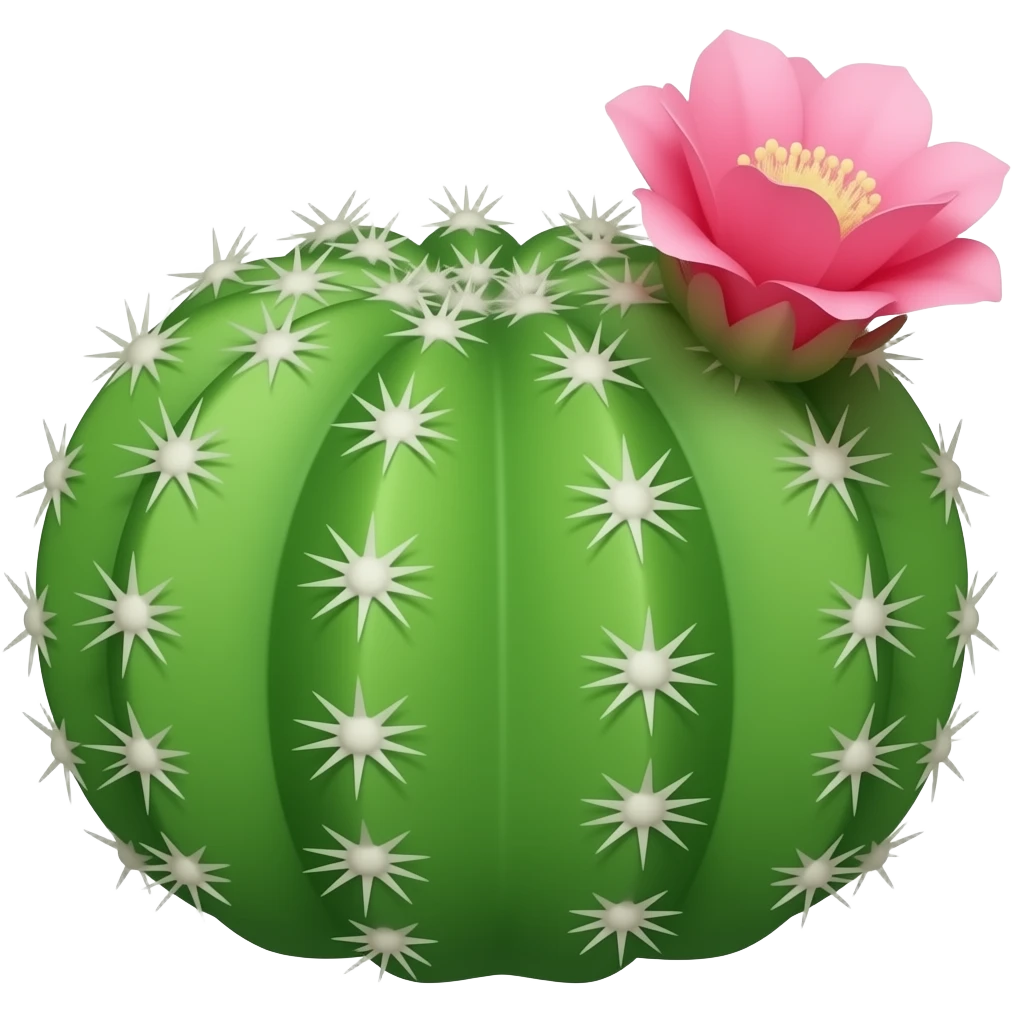cactus and pink cactus flower emoji
