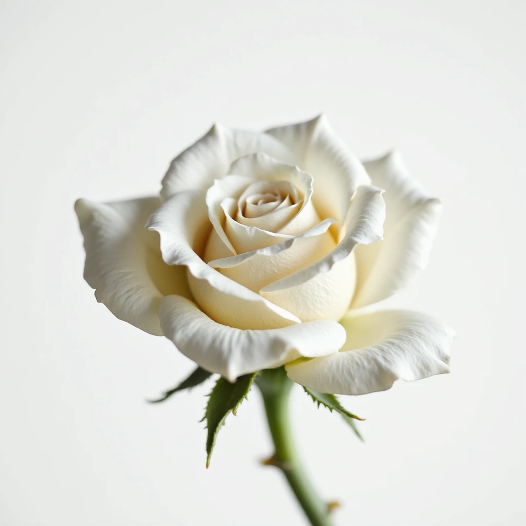 realistic white rose, subtle spinning, transparent background, animated gif emoji