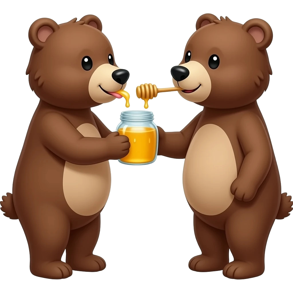 bear lick MMM honey put it another bears mouth is it good emoji