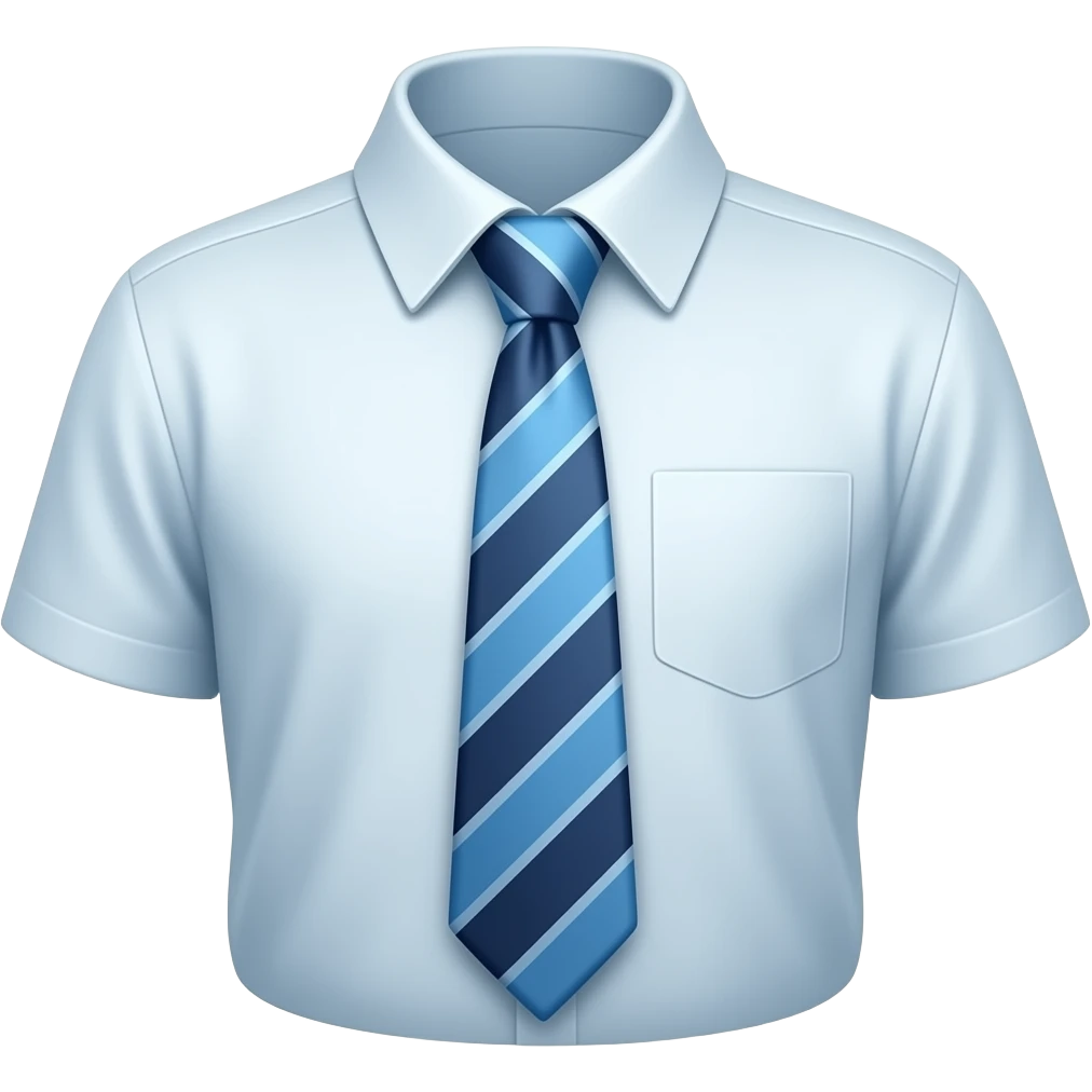 just a short blue worker tie with no shirt emoji