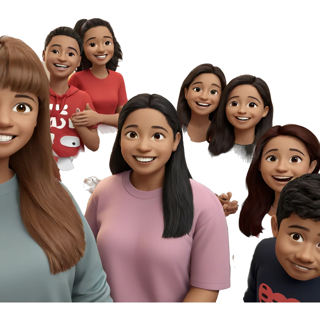 smiling friends indoors together emoji