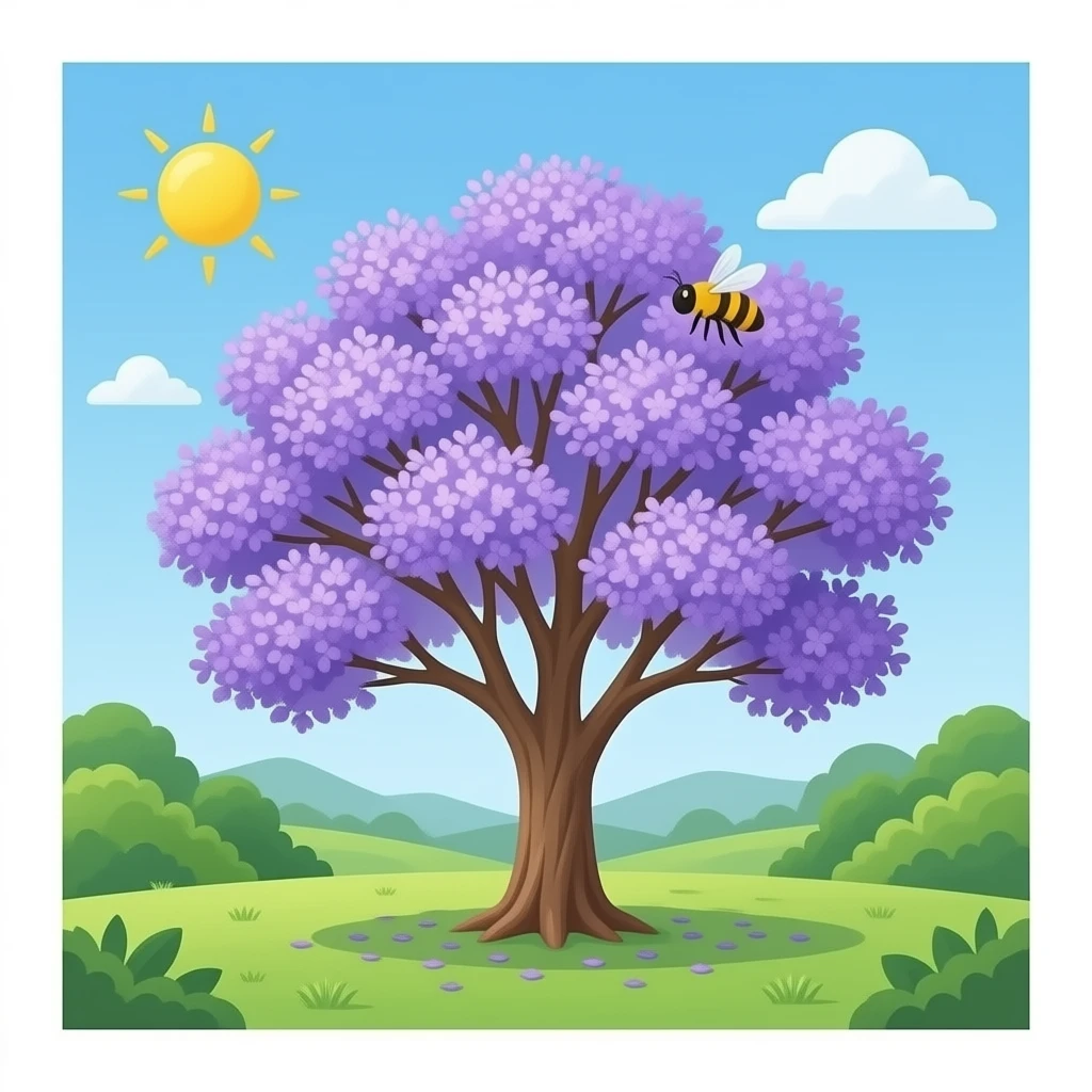 jacaranda with bee emoji