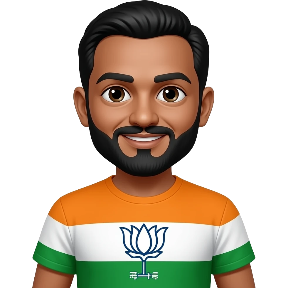 Black Modi wearing BJP t shirt emoji