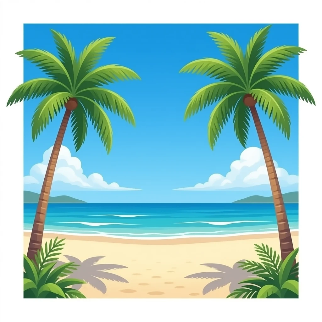 2008 sunny summer beach land in Florida emoji