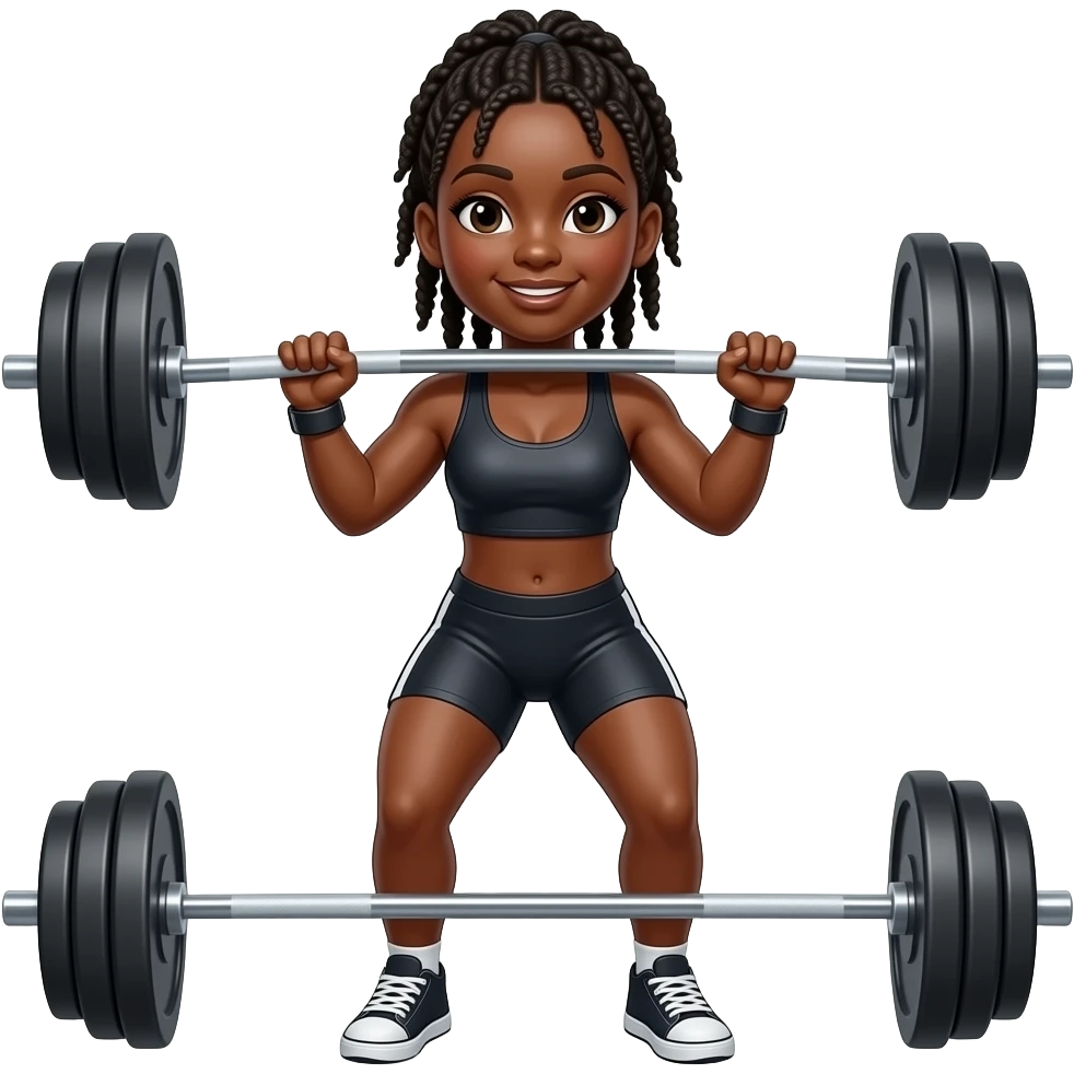 Black woman deadlifting emoji emoji