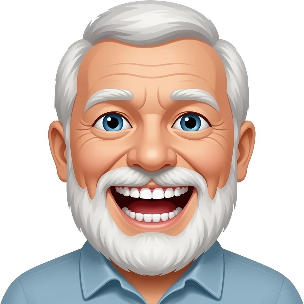 an old man laughing with his dentures flying out of his mouth emoji