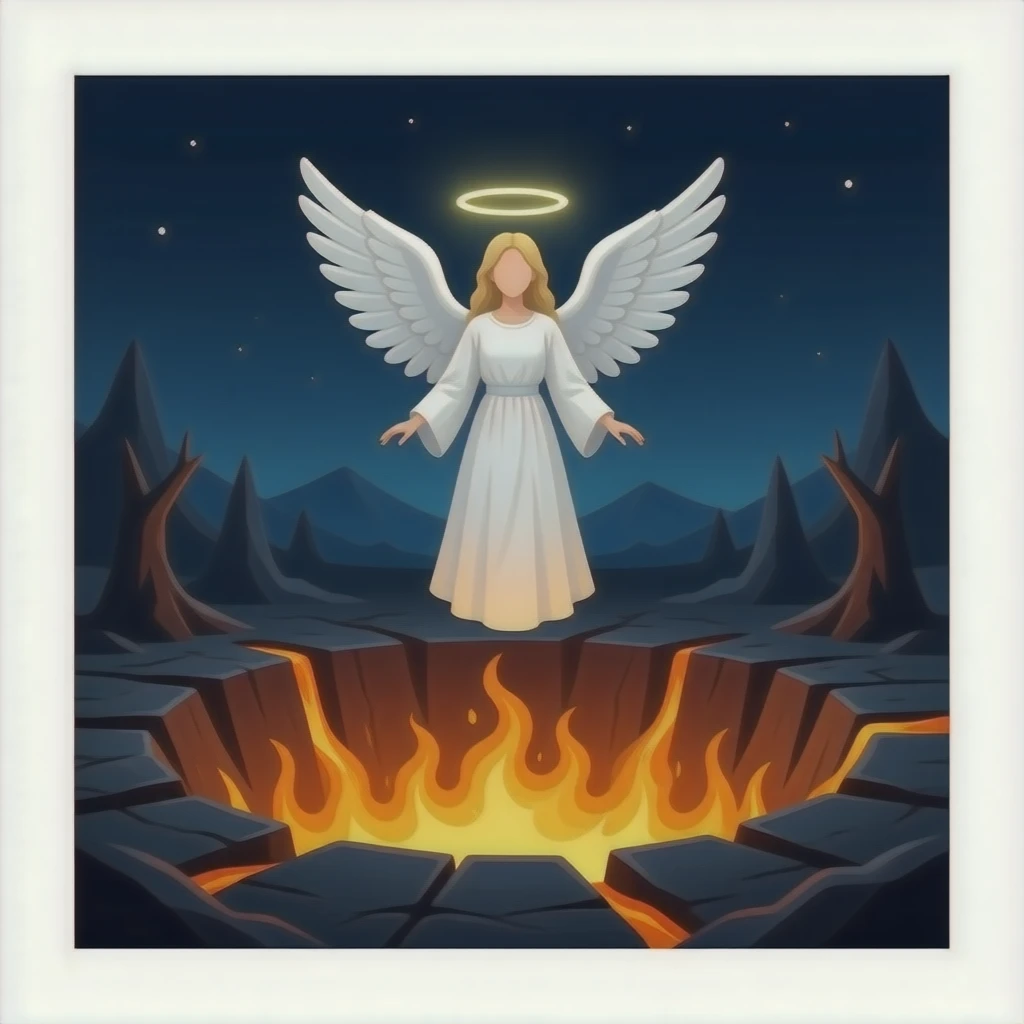 Hell with an angel halo emoji