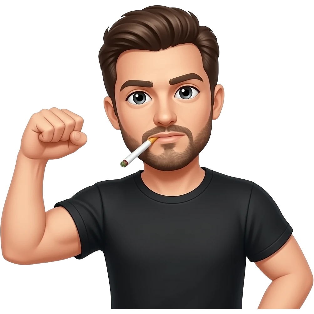 i need an emoji flexing cigarettes and weed and dangling it in your face emoji