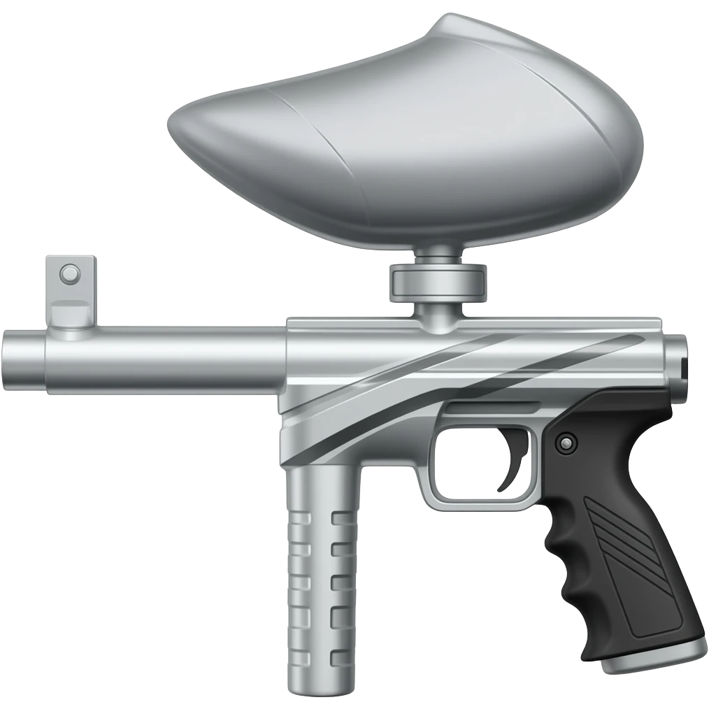Silver and black with air tank paintball emoji