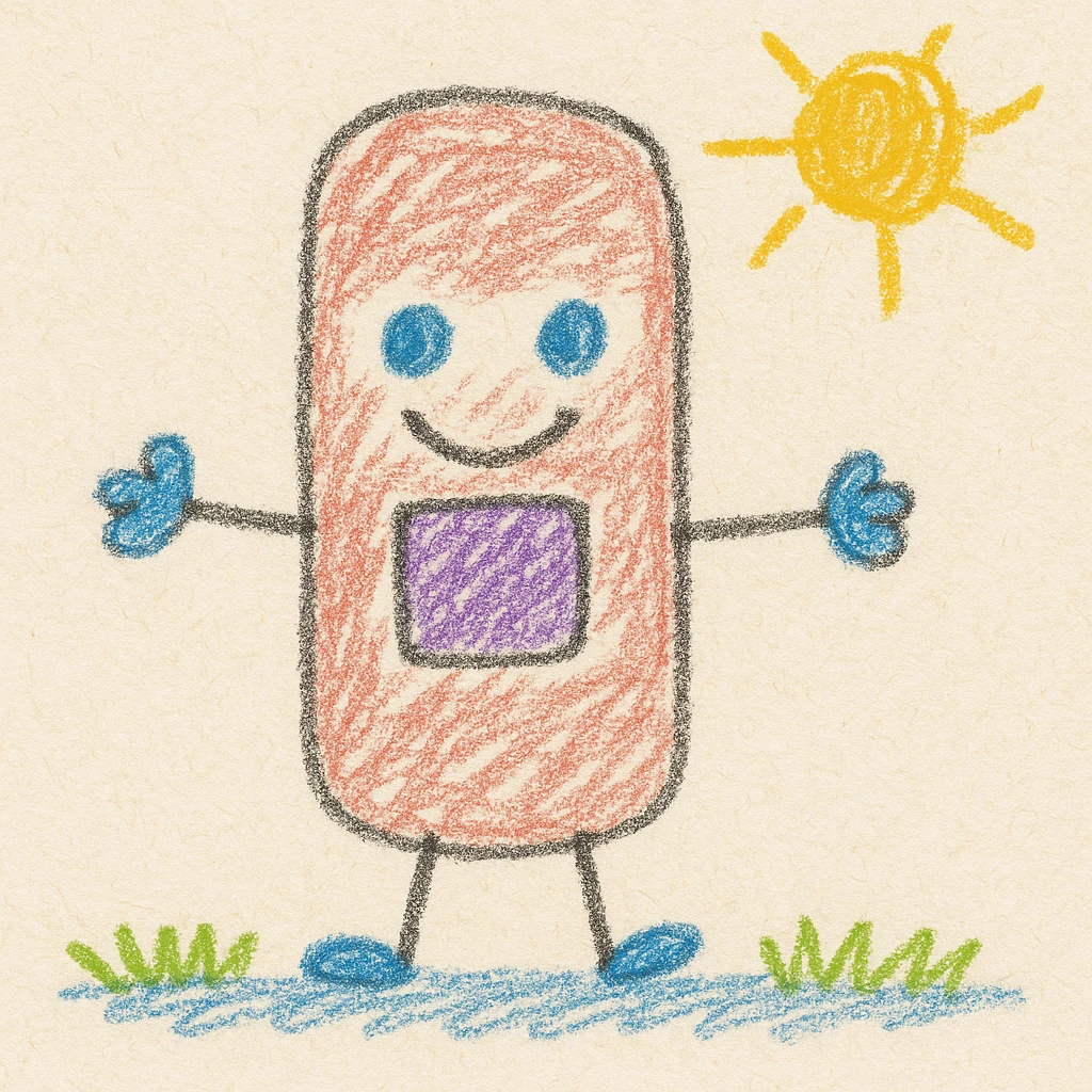 bandage, playful and naive, children doodle style emoji
