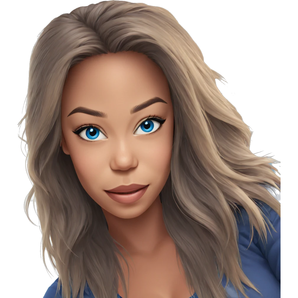 smiling girl with blue eyes emoji