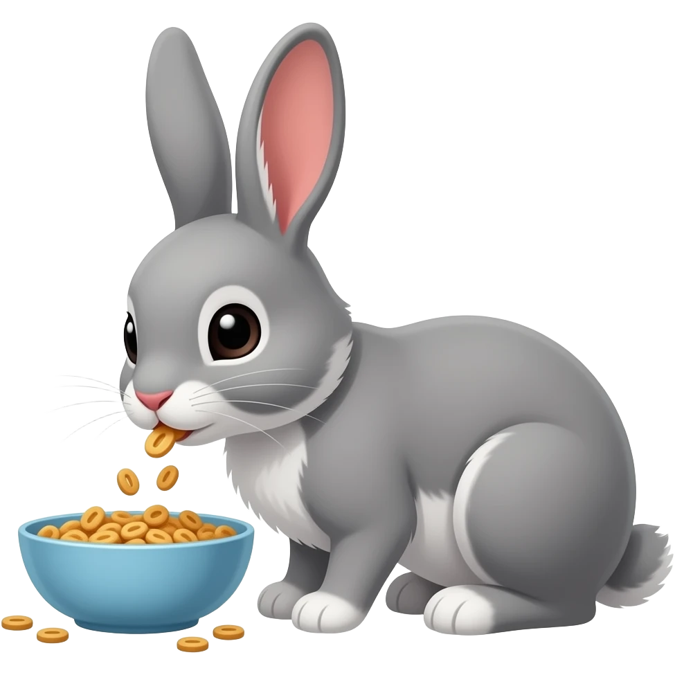 9. After eating a bowl of cereal, grey bunny cleans bunny’s bowl. 🐰 emoji