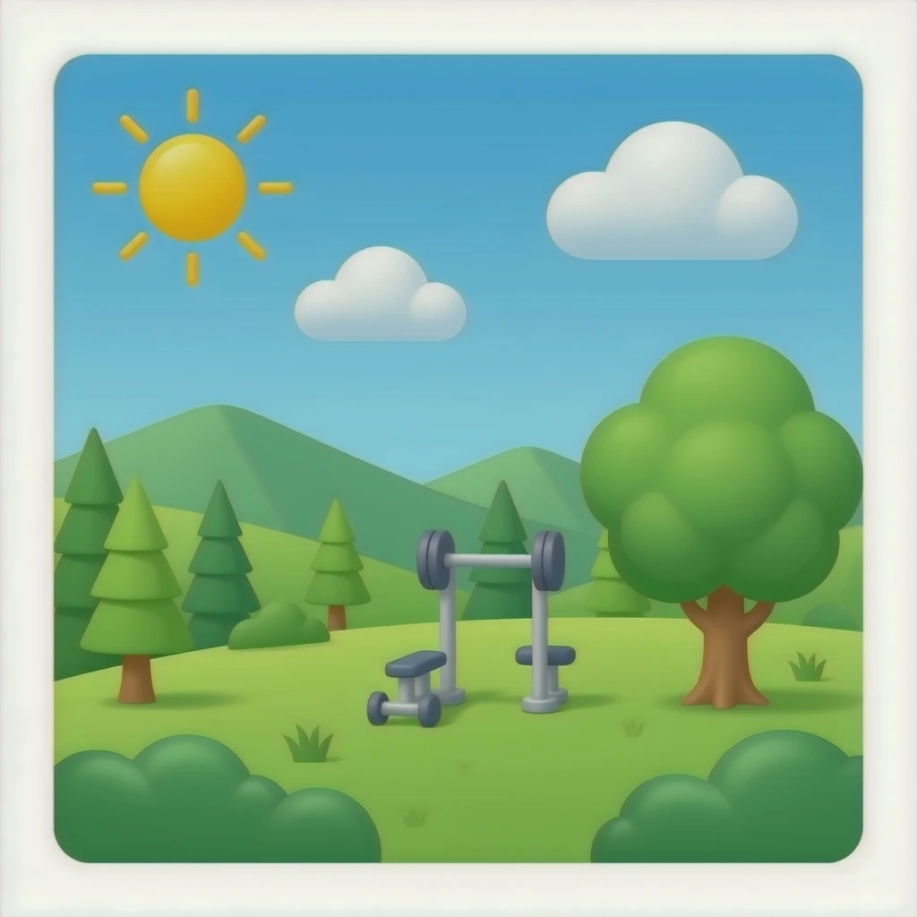 Bright green gym emoji