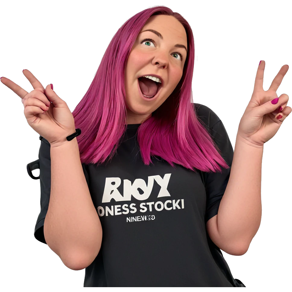 pink haired girl posing solo emoji