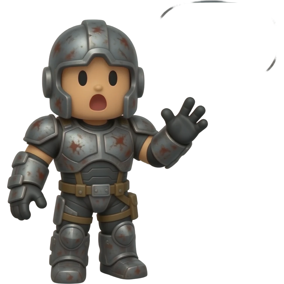 Roblox character Roblox doomsday style on RobloxPocoyo doomsday saying do you are have stupid? emoji