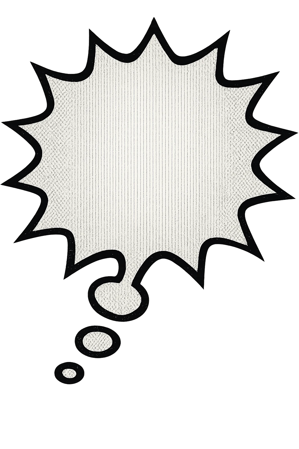 empty comic thought bubble, jagged outline, expressive cartoon, no face emoji