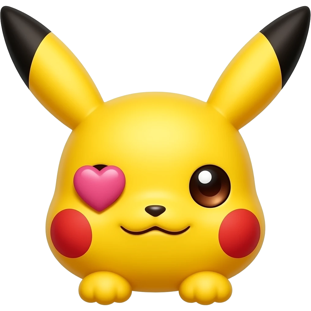 Pikachu qui fait 🥰 emoji