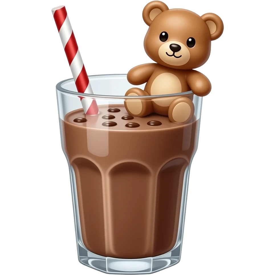 Chocolate milkshake with teady emoji