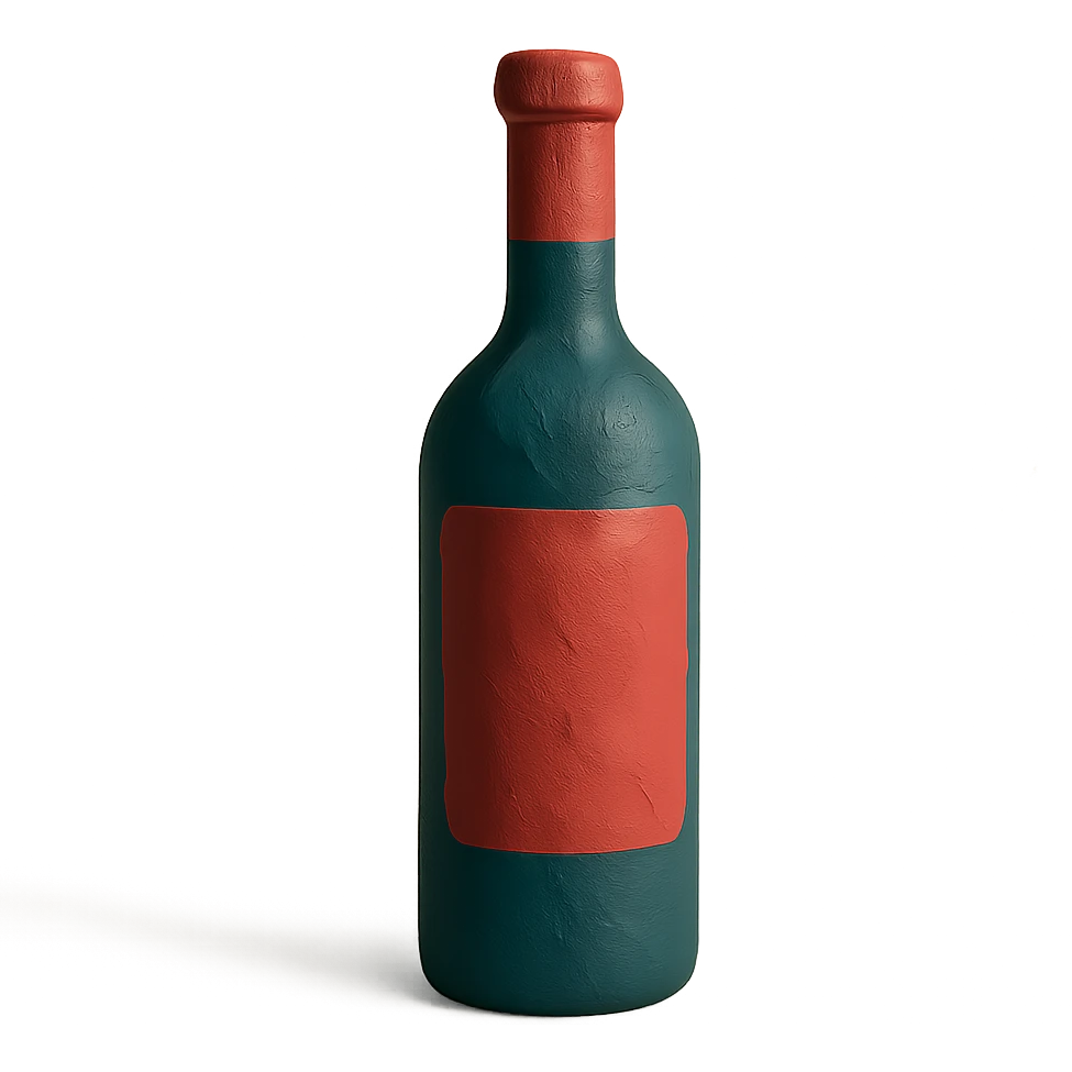 claymation style wine bottle emoji