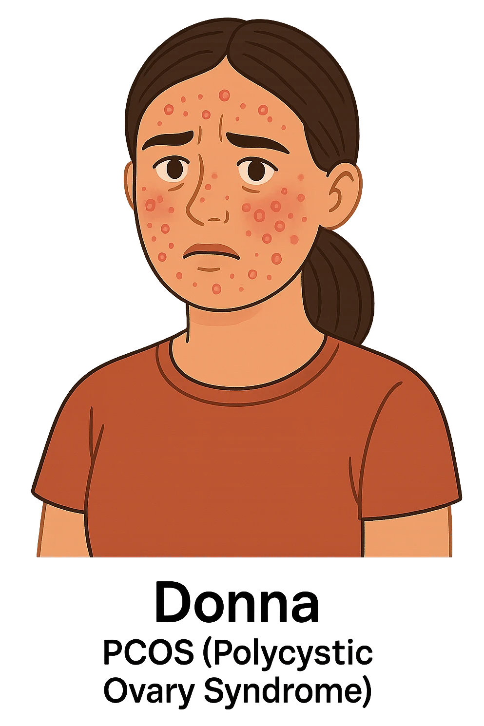dONNA CON PCOS CON ACNE INFIAMMATA emoji