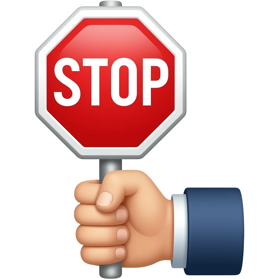 hand with stop emoji