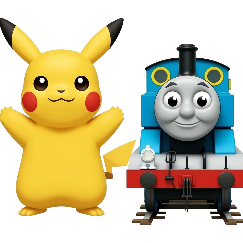 Pikachu And Thomas The Tank Engine emoji