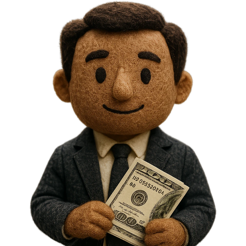 business man with money in his hands emoji