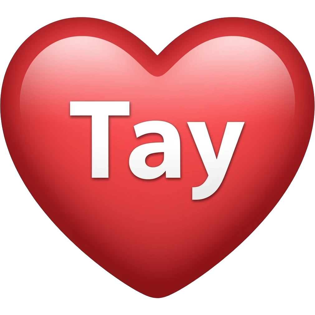 A heart with the name Tay in the middle emoji