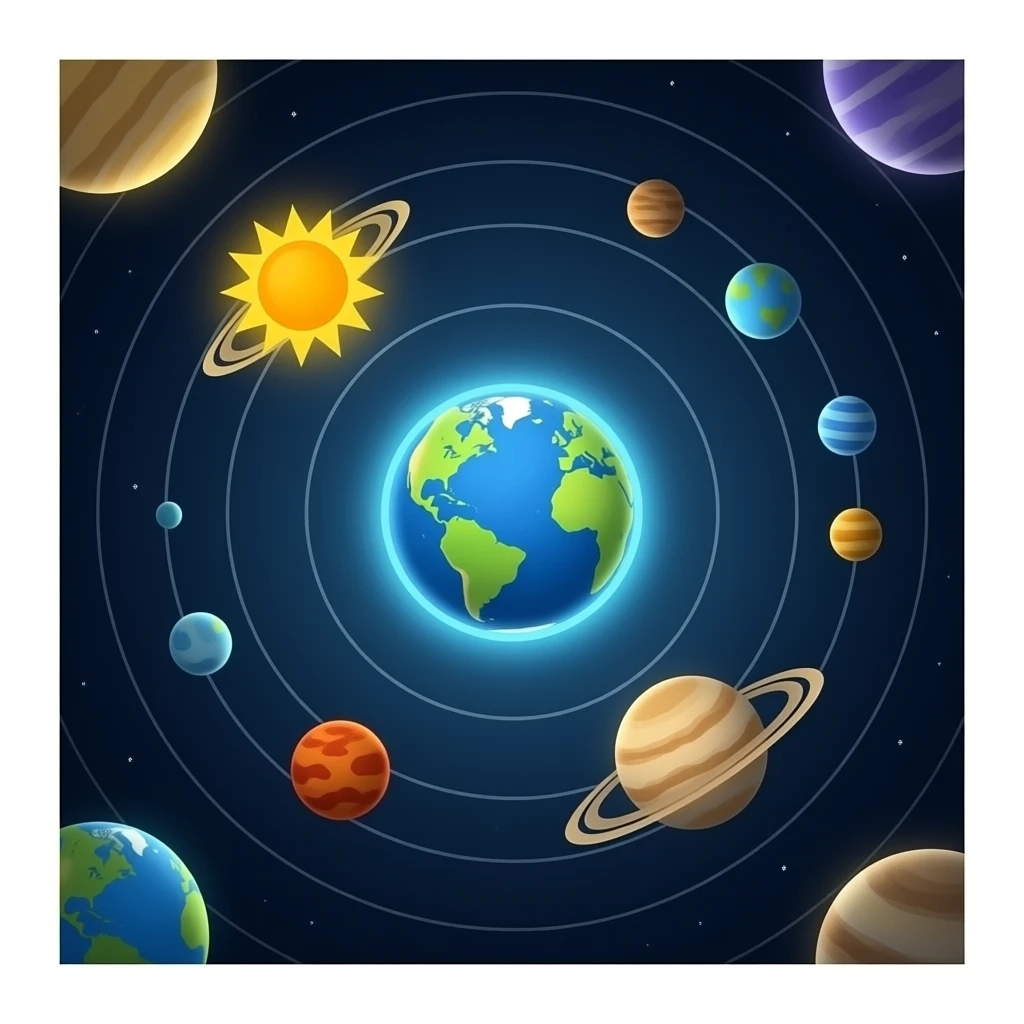 solar system with sun and earth swapped emoji