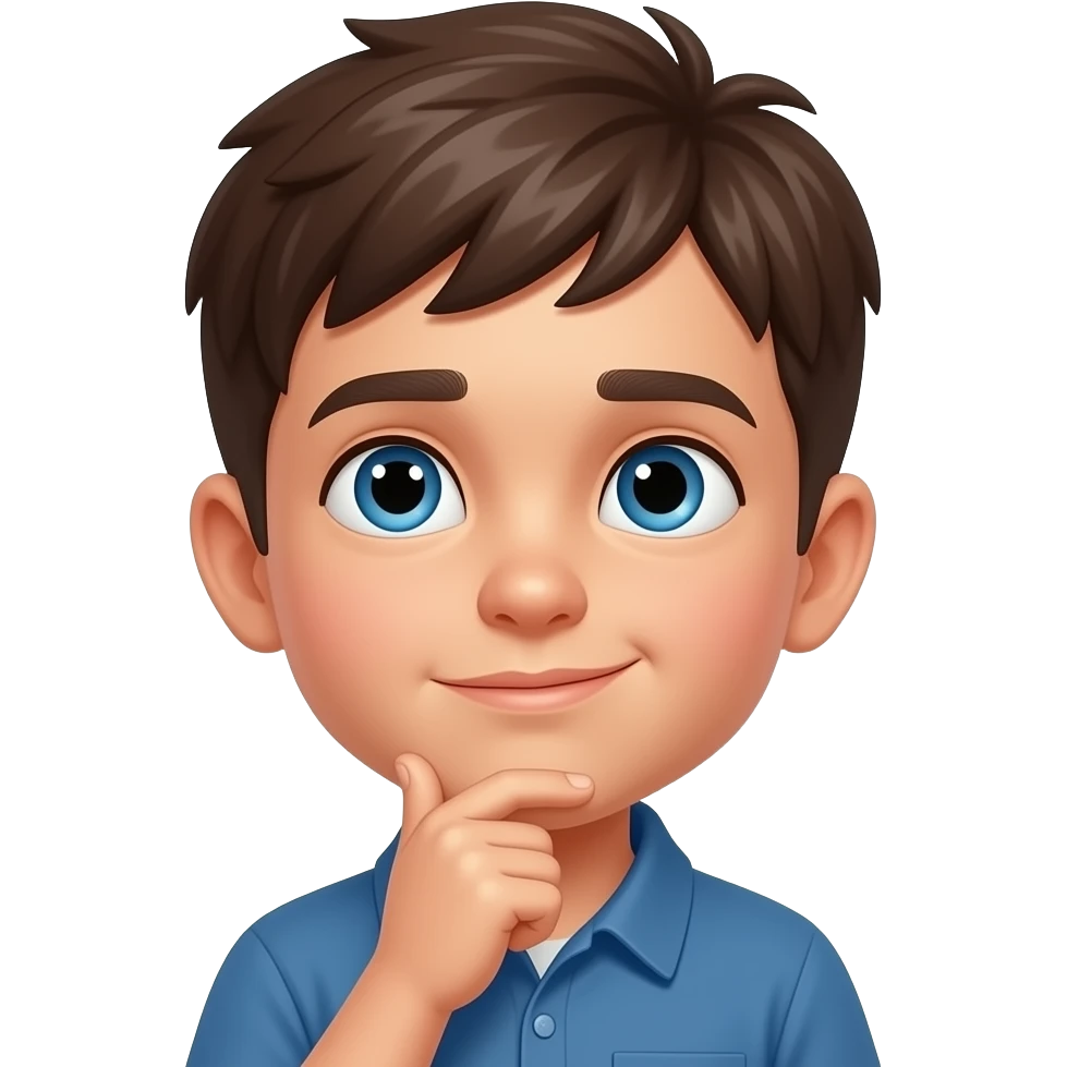 Boy thinking 🤔 understanding emoji