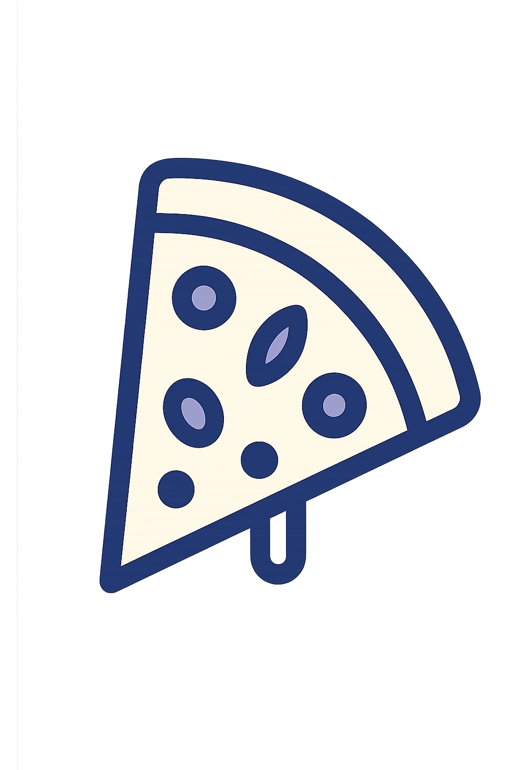slice of pizza, modern icon style, clean lines, simple color palette, minimal detail emoji