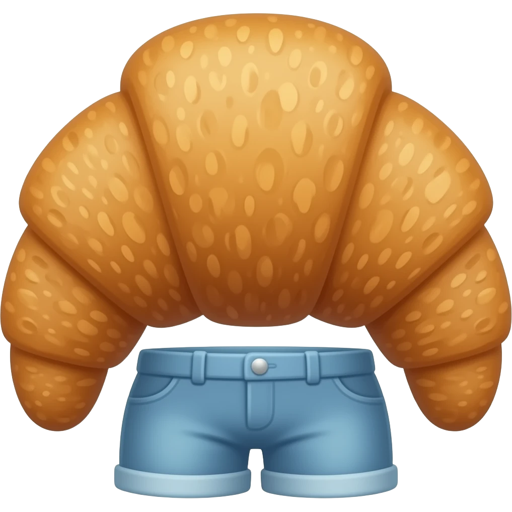 Croissant not wearing pants emoji