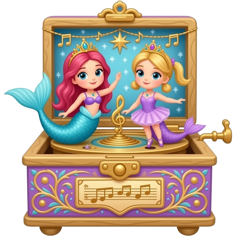 Музыкальная шкатулка принцесс русалок слушать аудио в виде такой привет балерины с украшениями на день emoji