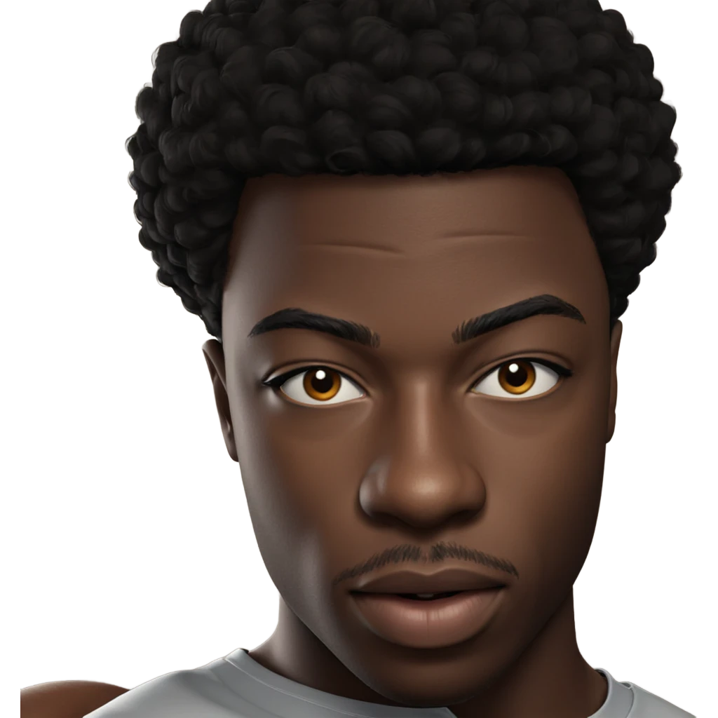 realistic portrait of black male emoji