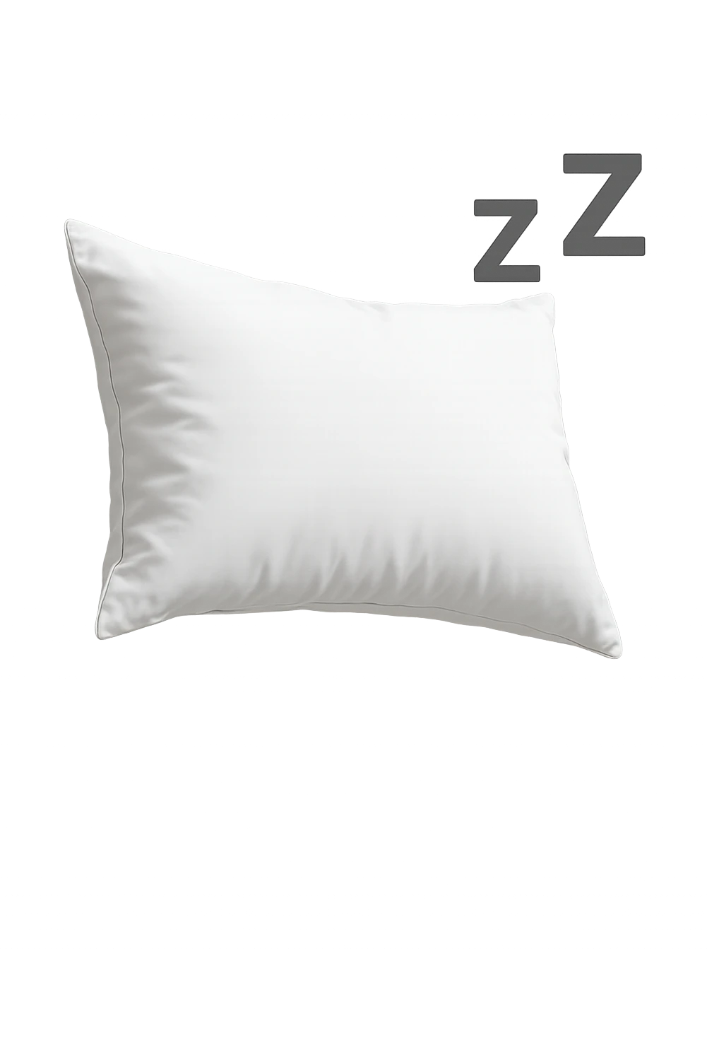 un cuscino per dormire fluttua in aria insieme alla scritta Z Z Z iperrealistici emoji