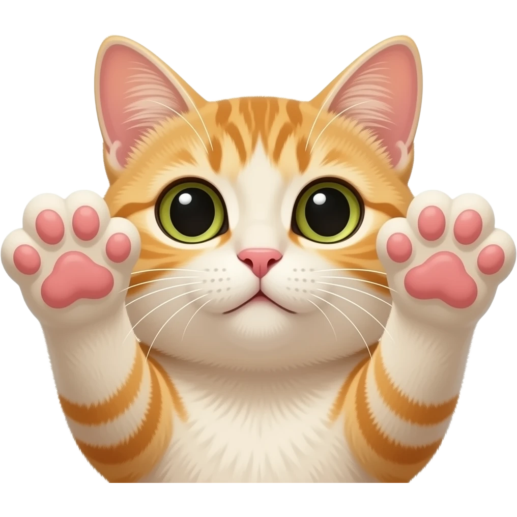 A cat spreading his toes and they are close to the camera and they are very big and clearly stretched emoji