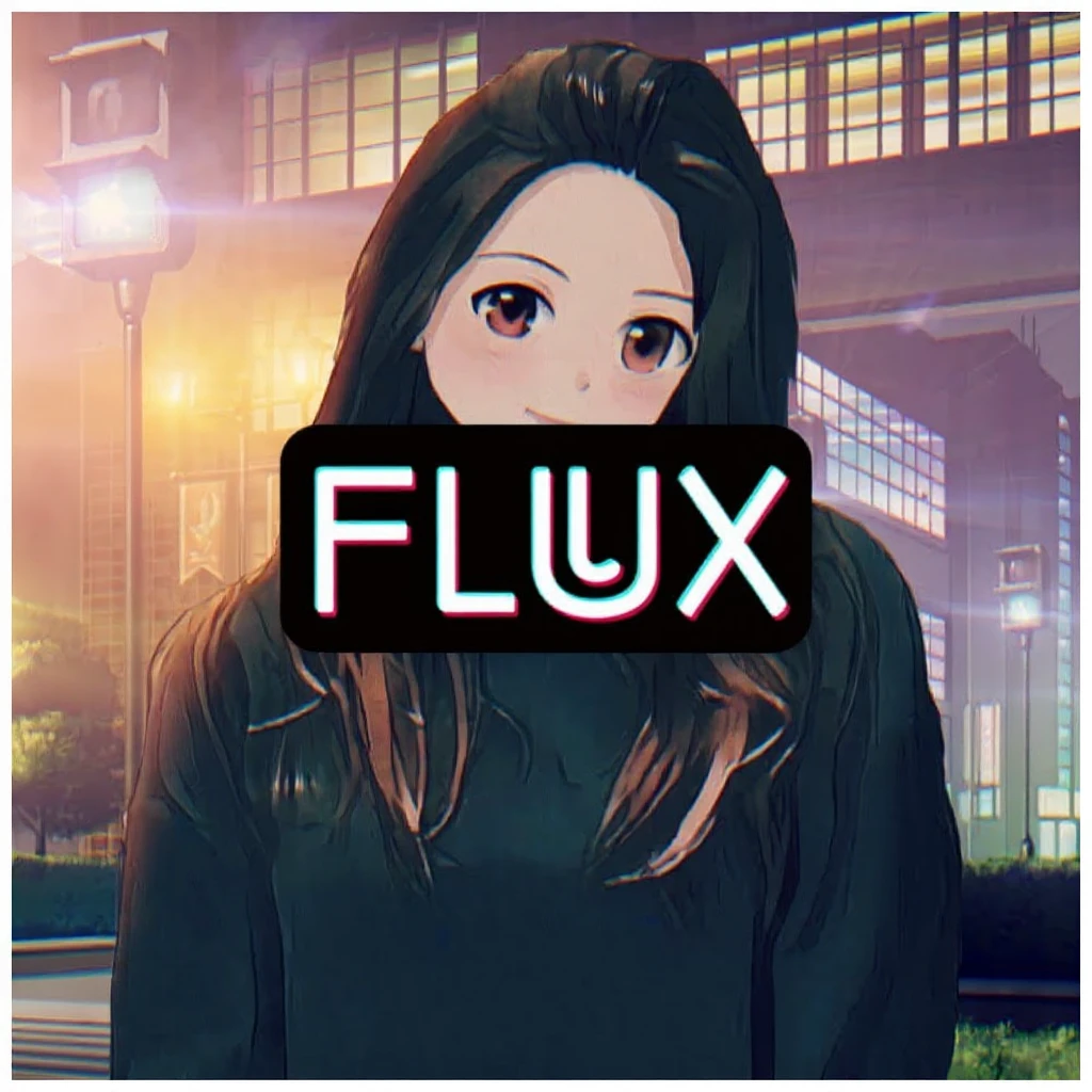 make a image with logo of  text "FLUX Kontext" emoji