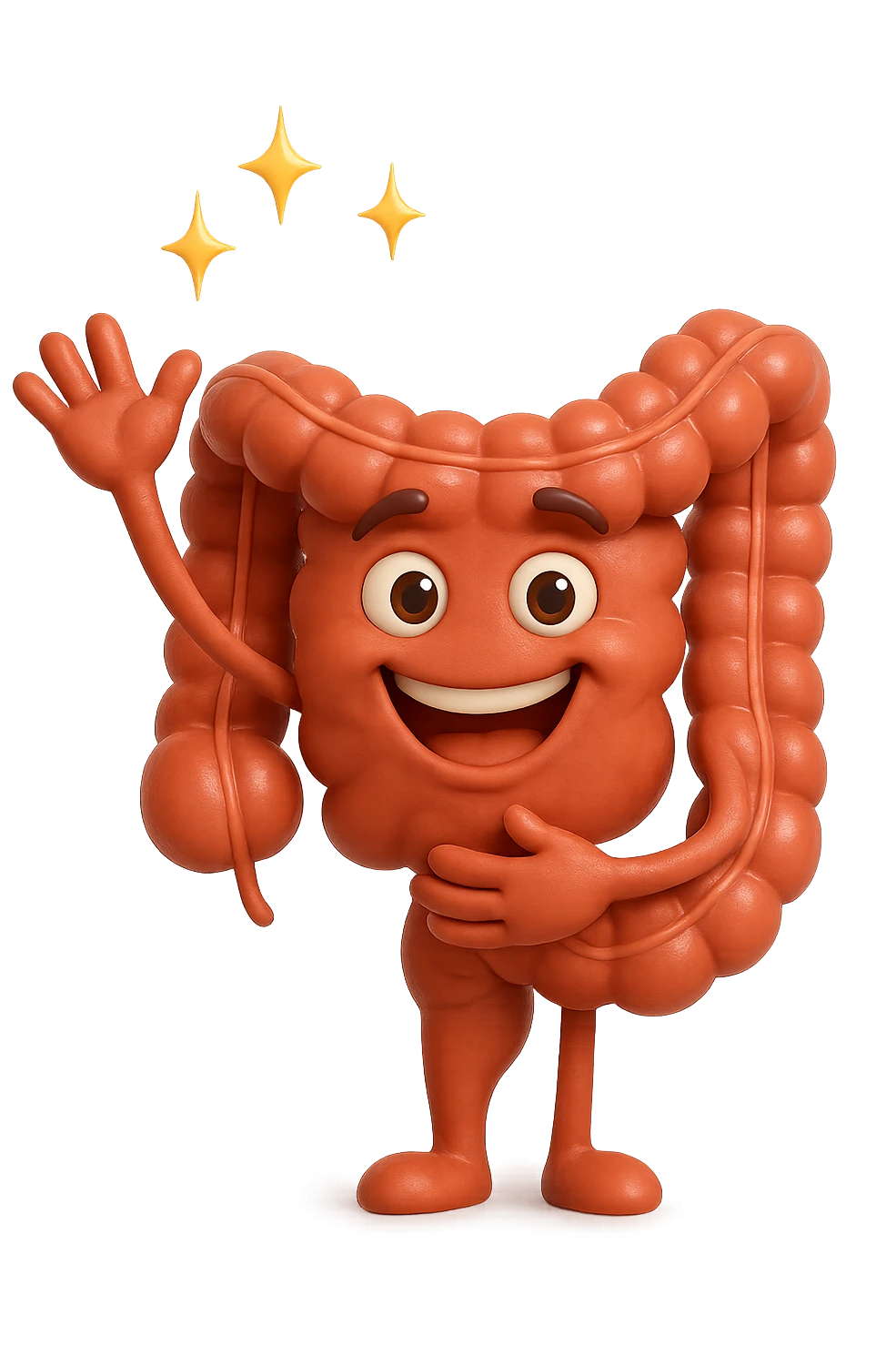 fammi un intestino identico a questo, ma felice e con le scintille di splendore dorate sopra, si sta rinnovando come se fosse in ottima salute emoji