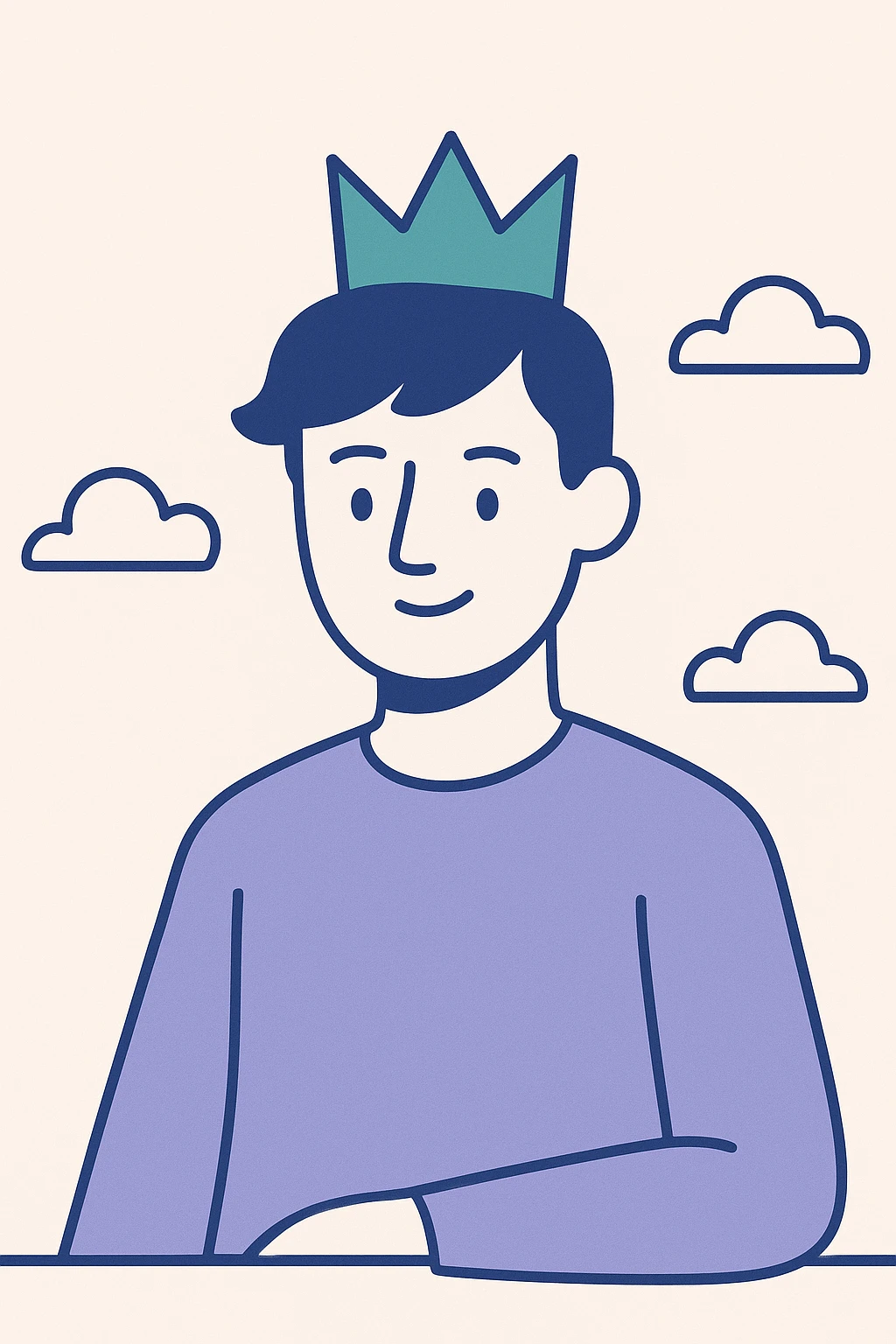 green crown, modern flat design, clean lines, minimal shadows emoji