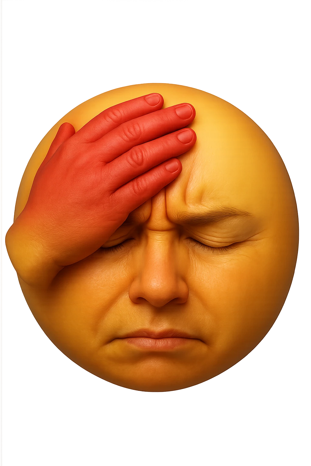 emoji stile iphone di mal di testa, iperrealistico 4k emoji