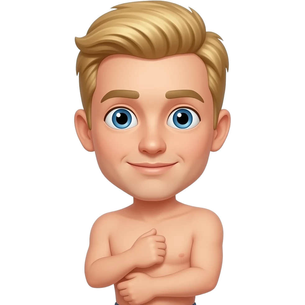 Man naked blonde shake butt. emoji