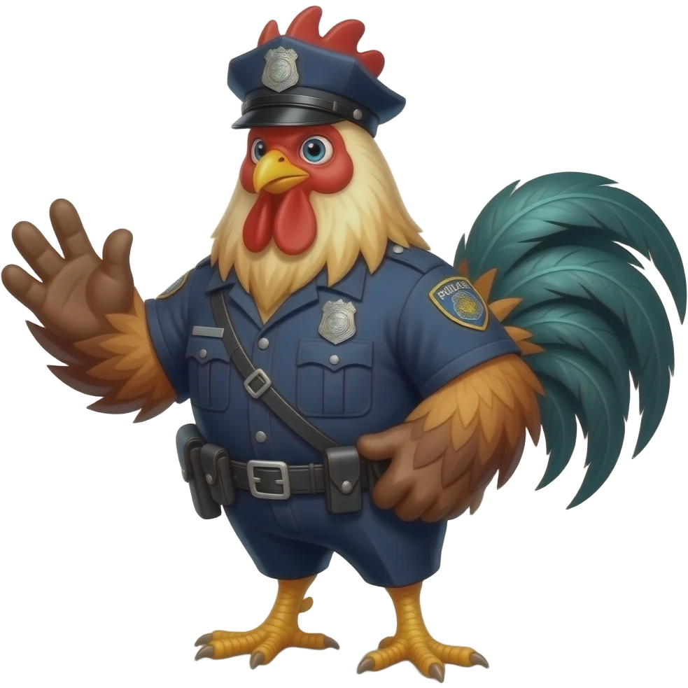 rooster police emoji